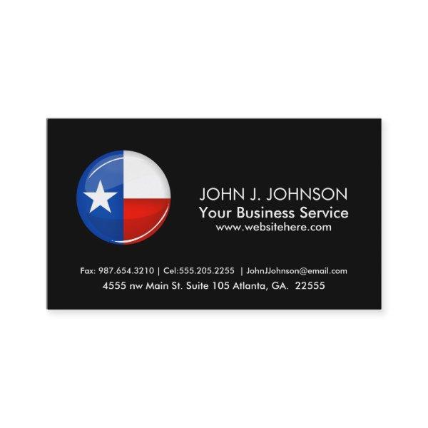 Glossy Round Texas Flag