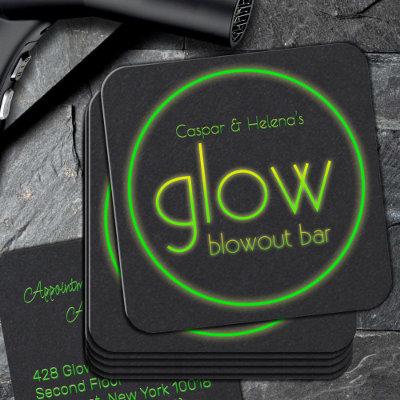 Glow Blowout Bar Add Your Name Neon Green Square