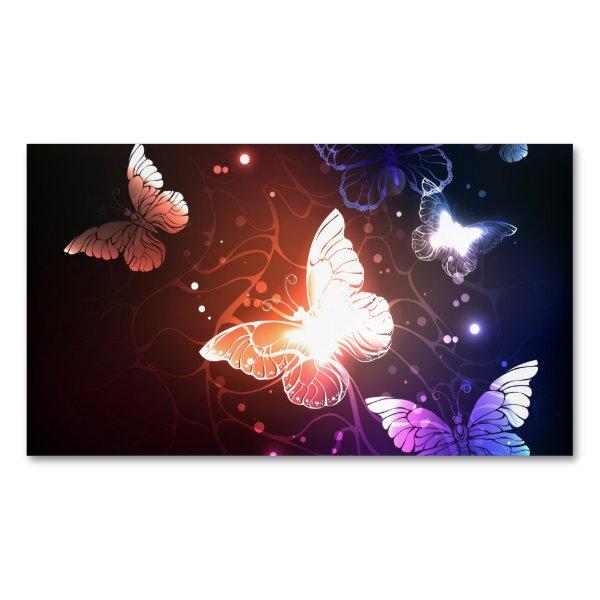 Glowing Night Butterflies  Magnet