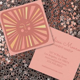 Glowing Sun Cute and Charming Pink  Square