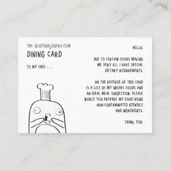 Gluten Dodger's Dining Card