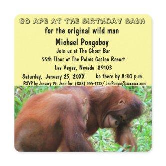 Go Ape Birthday Bash Invitation