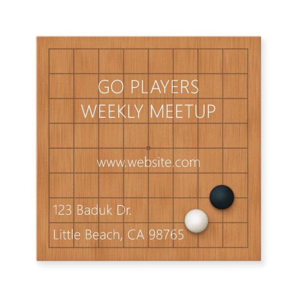 Go Weiqi Baduk Group Light Brown Square Square