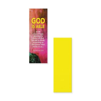 GOD IS ABLE Ephesians 3:20 Christian Mini Bookmark Calling Card
