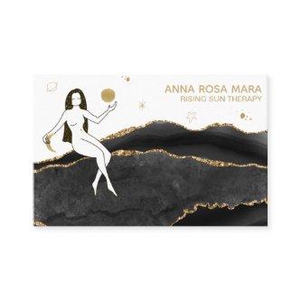 *~* Goddess Celestial Black Gold Glitter Agate