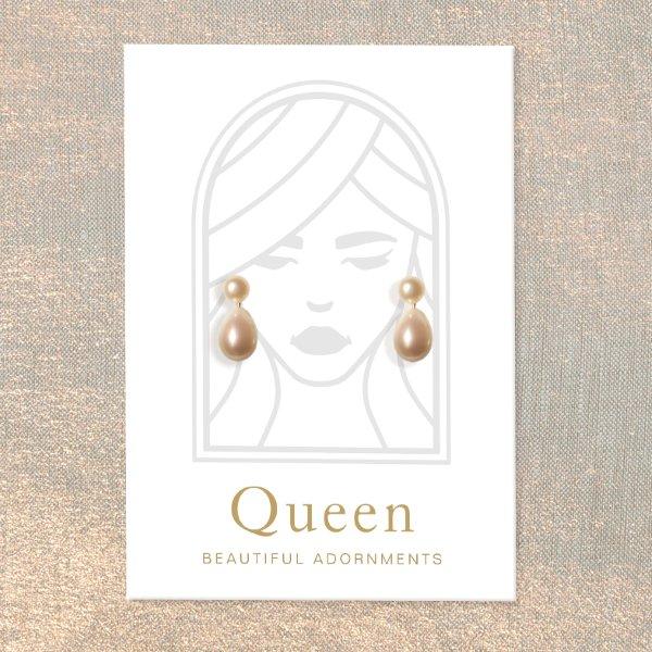 Goddess Queen  White Earring Display Card