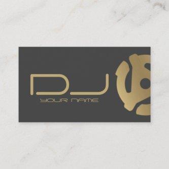 Gold 45 Record Adapter Logo DJ