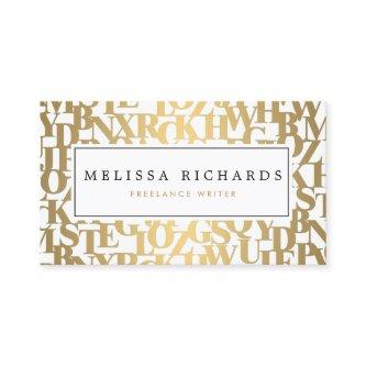 Gold Abstract Letterforms III for Authors, Writers
