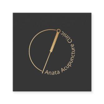 Gold Acupuncture Needle Logo Square