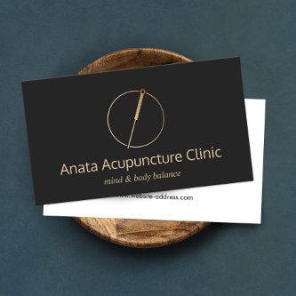 Gold Acupuncturist Needle Logo