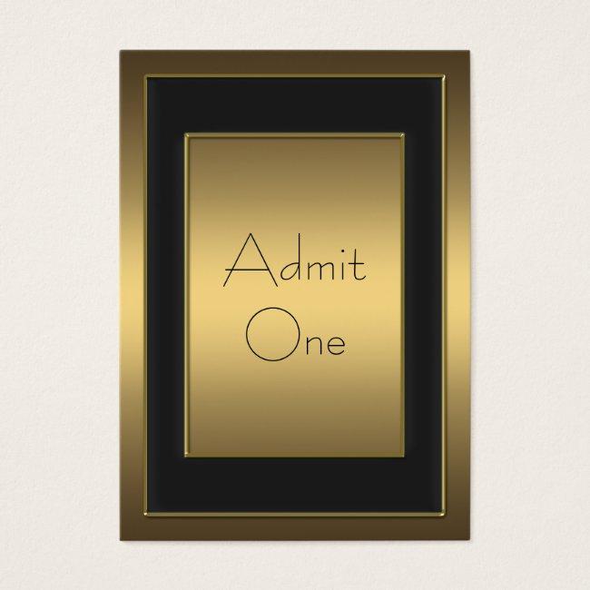 Gold Admission Tickets Event Party Admission Ticke