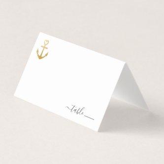 Gold Anchor Place Card with Beach Donation Poem