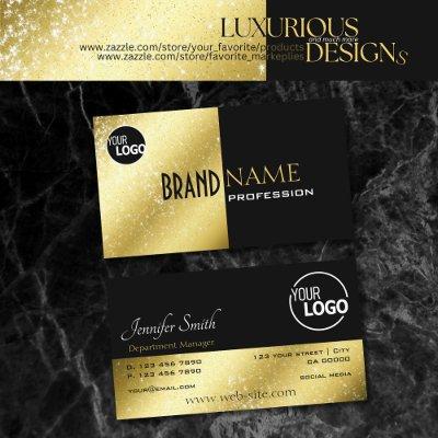 Gold and Black with Glitter Stars add Logo Bicolor