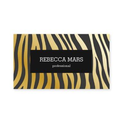 Gold and black zebra stripes print