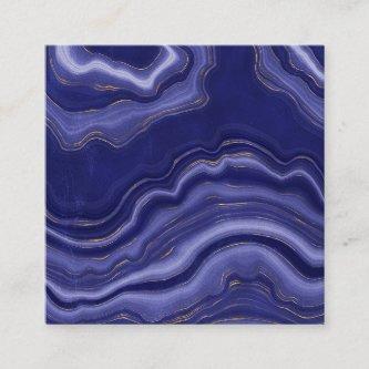 Gold And Blue Agate Stone Marble Geode Modern Art Square