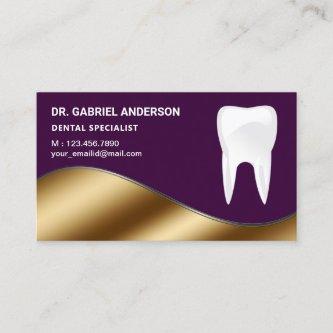 Gold and Dark Purple Tooth Dental Clinic Dentist