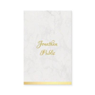 Gold And Marble Handwritten Name Modern Elegant