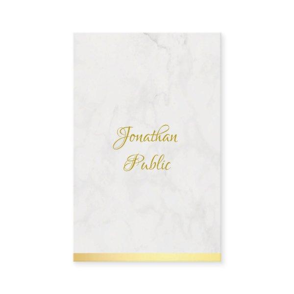 Gold And Marble Handwritten Name Modern Elegant