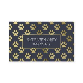 Gold And Navy Paw Print Pattern | Dog Walker
