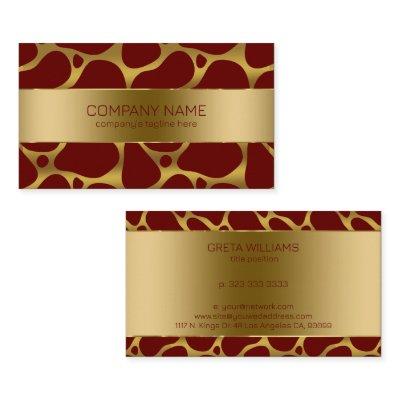 Gold and red abstract giraffe pattern