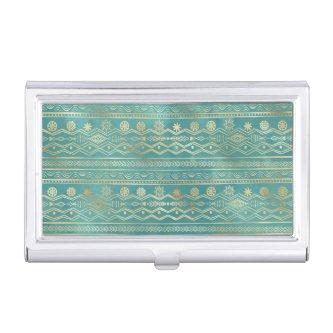 Gold and Teal Tribal Doodling Design  Case