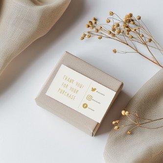 Gold and white Social Links Insert Card.