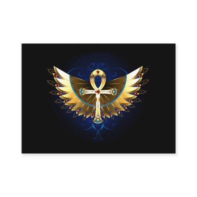Gold Ankh with Wings