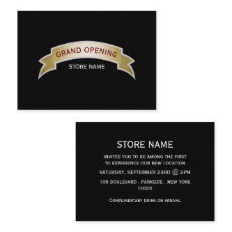 Gold Banner Grand Opening Ceremony Card