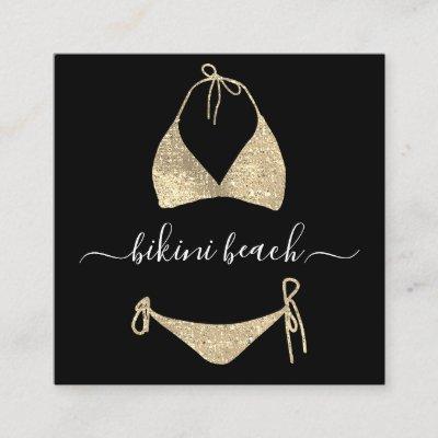 Gold Bikini Lingerie Beach Costume Underwear Shop Square
