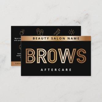 Gold Black Brows Aftercare PMU Brow Instructions