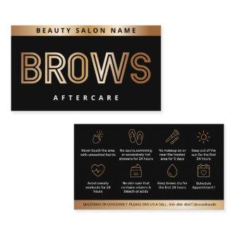 Gold Black Brows Aftercare PMU Brow Instructions