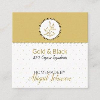 Gold & Black Homemade Bath & Body Label | Tag