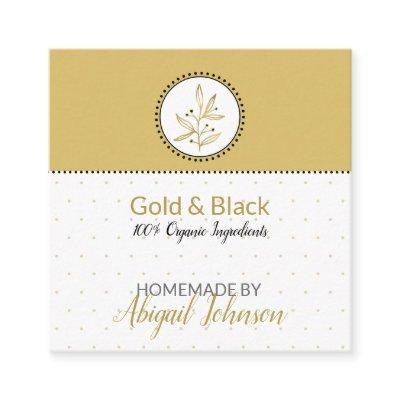 Gold & Black Homemade Bath & Body Label | Tag