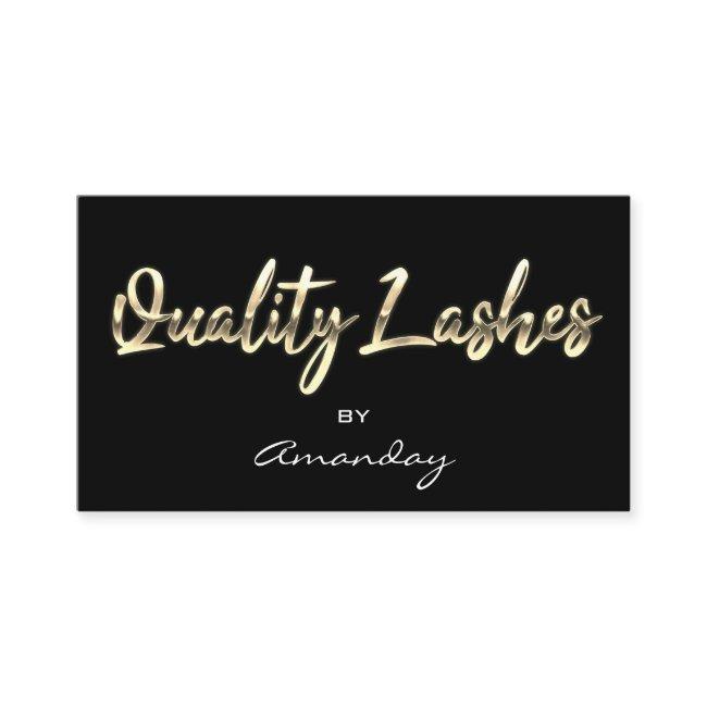 Gold Black Quality Lashes Script QR Code Logo