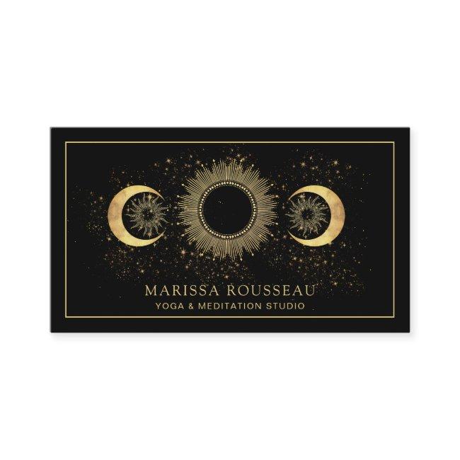 Gold Black Sun Moon Yoga Instructor