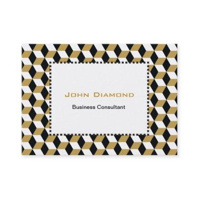 Gold Black & White 3D Cubes Pattern