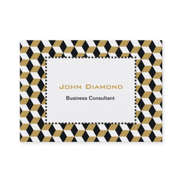Gold Black & White 3D Cubes Pattern
