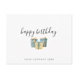 Gold Blue Business Employee Birthday  Postcard