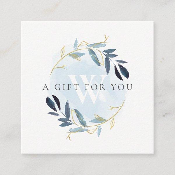 GOLD BLUE FOLIAGE INITIAL WREATH GIFT CERTIFICATE