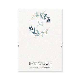 GOLD BLUE FOLIAGE MONOGRAM BRACELET DISPLAY LOGO