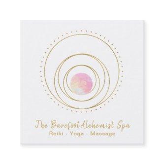 *~* Gold Boho Sacred Geometry Luna Lunar Moon Pink Square