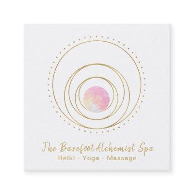 *~* Gold Boho Sacred Geometry Luna Lunar Moon Pink Square