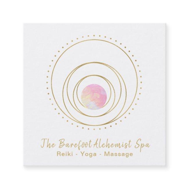 *~* Gold Boho Sacred Geometry Luna Lunar Moon Pink Square