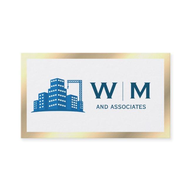 Gold Border Construction Monogram
