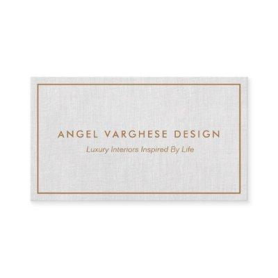 Gold Border Light Grey Linen Professional