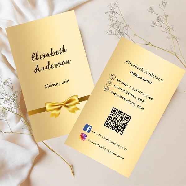 Gold bow Qr code social media