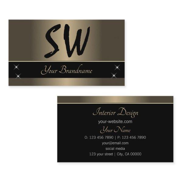 Gold Brown and Black with Monogram Professional