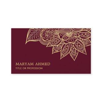 Gold Burgundy Henna Mehndi Islamic