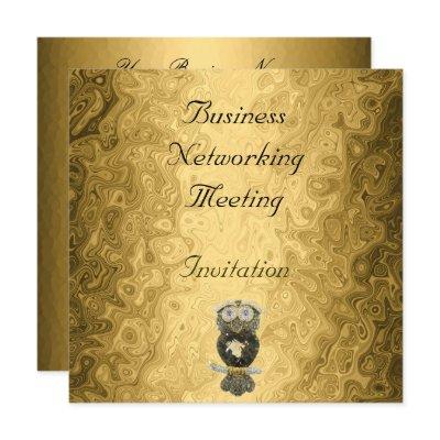 Gold Business Meeting Invitation Change Logo