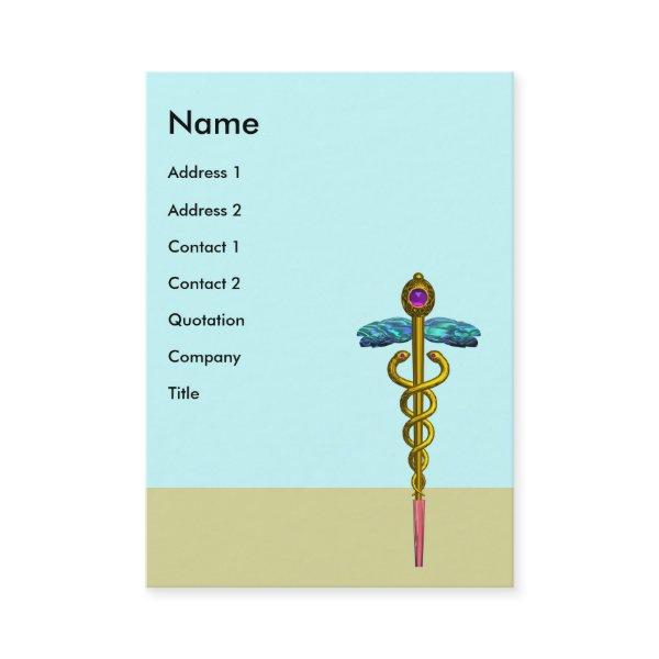 GOLD CADUCEUS,DOCTOR,MEDICAL SERVICE,Blue Purple